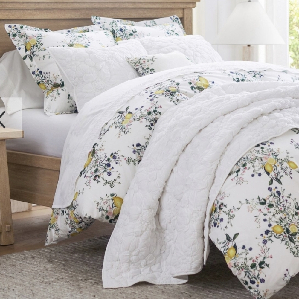 Pottery Barn Floral Positano Duvet And 2 Shams Standard - Full/Queen